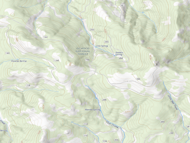 USGS topographic map of USFS dispersed camp — Crook County, OR