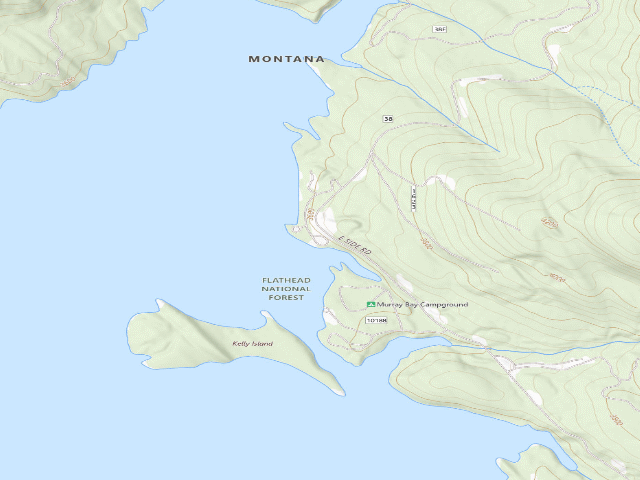 USGS topographic map of USFS dispersed camp — Flathead County, MT