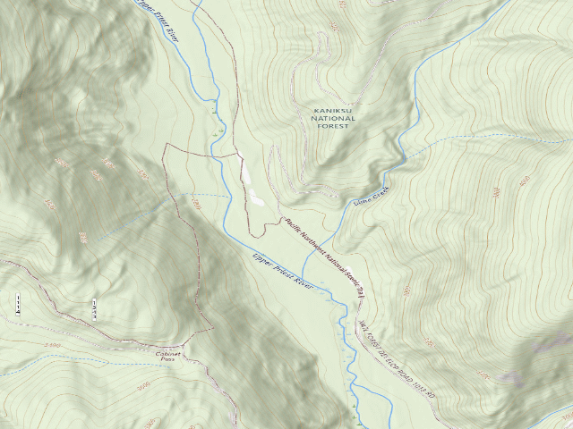 USGS topographic map of USFS dispersed camp — ID #10