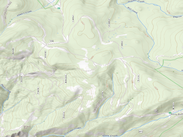 USGS topographic map of USFS dispersed camp — ID #101