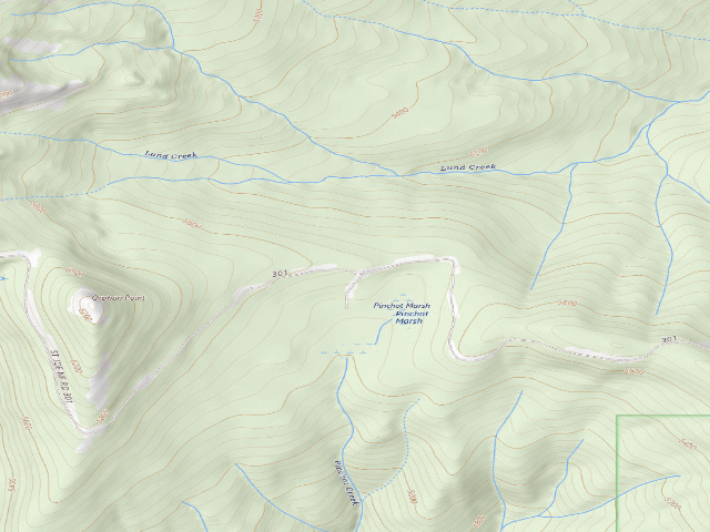 USGS topographic map of USFS dispersed camp — ID #104
