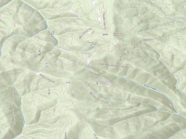 USGS topographic map of USFS dispersed camp — ID #106