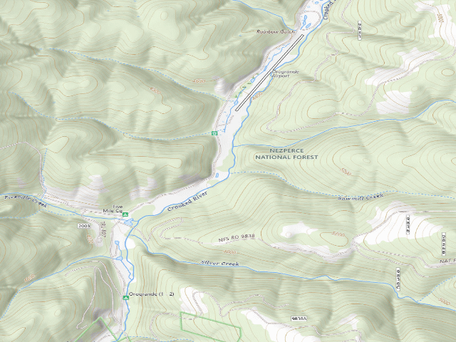 USGS topographic map of USFS dispersed camp — ID #107