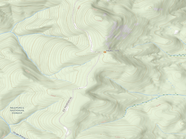 USGS topographic map of USFS dispersed camp — ID #108