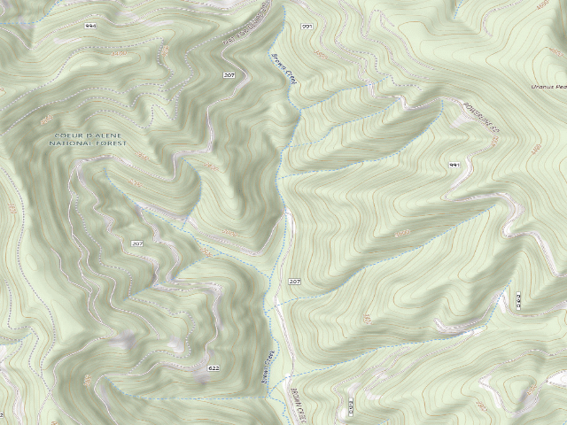 USGS topographic map of USFS dispersed camp — ID #110