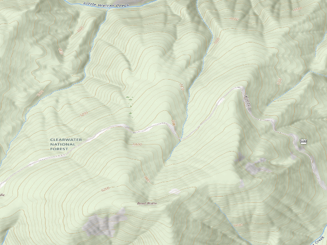 USGS topographic map of USFS dispersed camp — ID #114