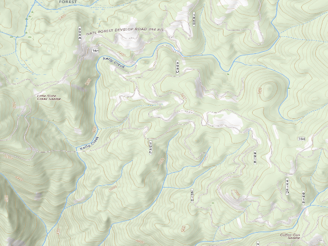 USGS topographic map of USFS dispersed camp — ID #115