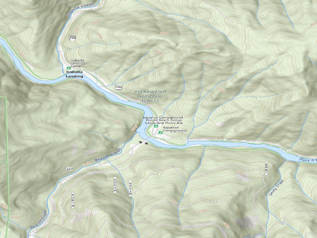 USGS topographic map of USFS dispersed camp — ID #118