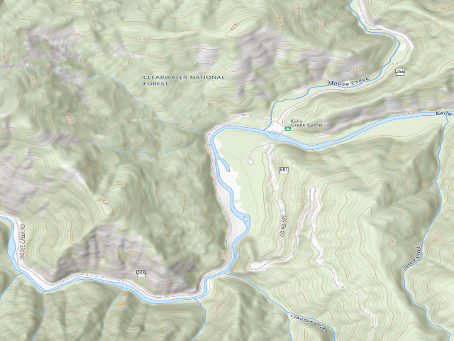 USGS topographic map of USFS dispersed camp — ID #119