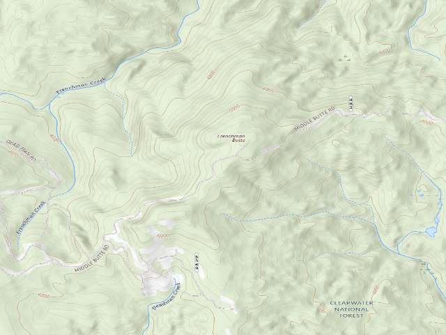 USGS topographic map of USFS dispersed camp — ID #121