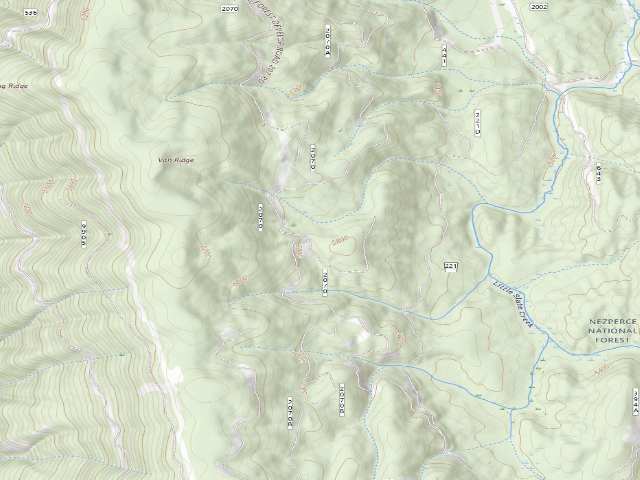 USGS topographic map of USFS dispersed camp — ID #123