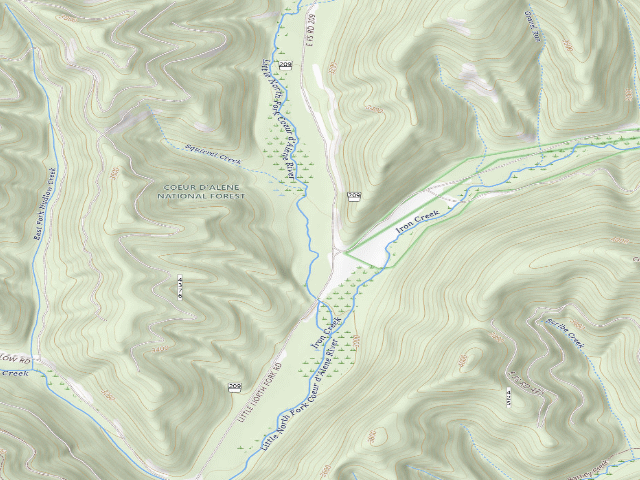 USGS topographic map of USFS dispersed camp — ID #125
