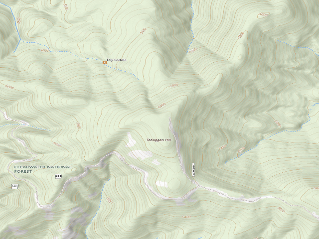 USGS topographic map of USFS dispersed camp — ID #127