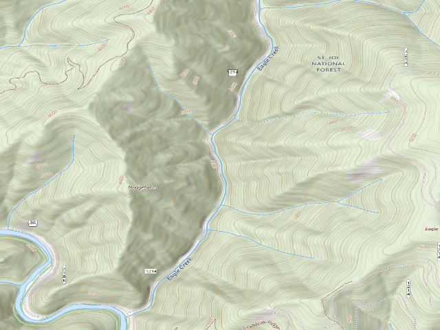 USGS topographic map of USFS dispersed camp — ID #129