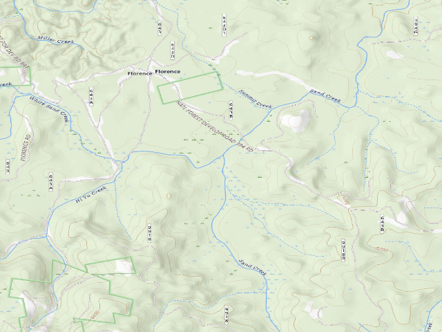 USGS topographic map of USFS dispersed camp — ID #134