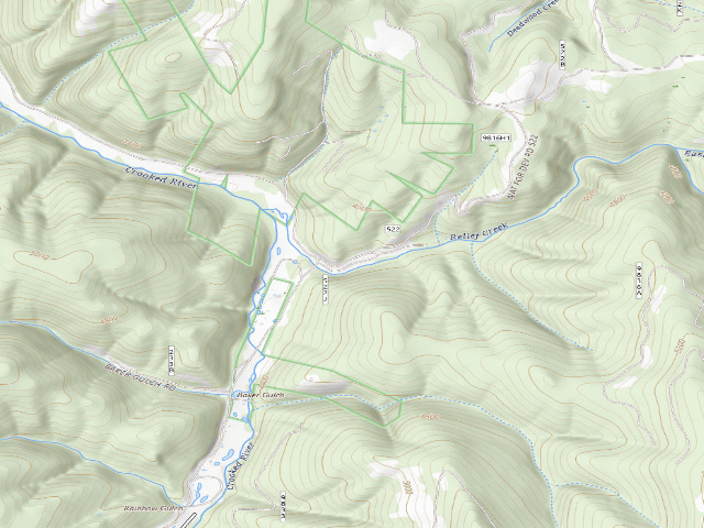 USGS topographic map of USFS dispersed camp — ID #135