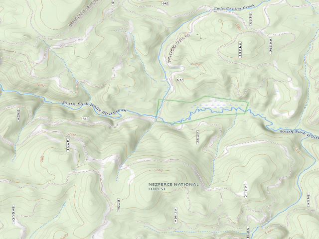 USGS topographic map of USFS dispersed camp — ID #14