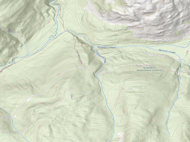USGS topographic map of USFS dispersed camp — ID #14