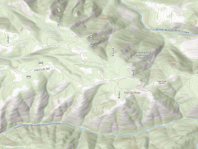 USGS topographic map of USFS dispersed camp — ID #148