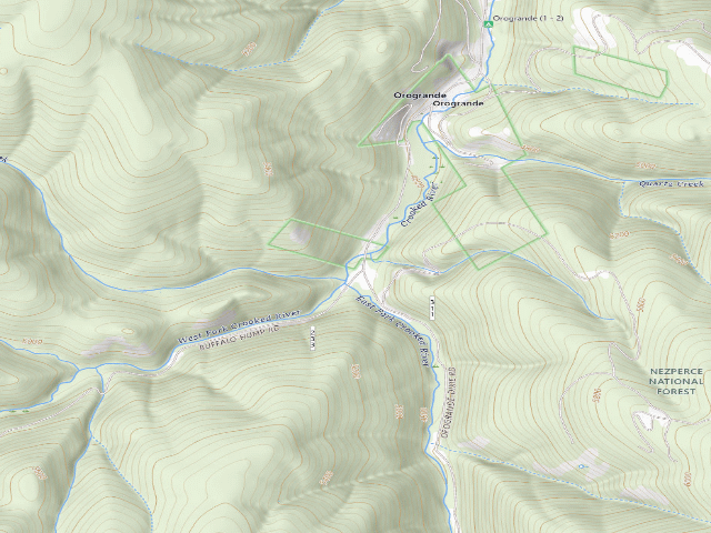 USGS topographic map of USFS dispersed camp — ID #151