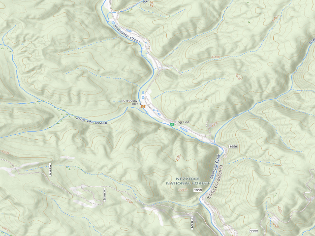 USGS topographic map of USFS dispersed camp — ID #152