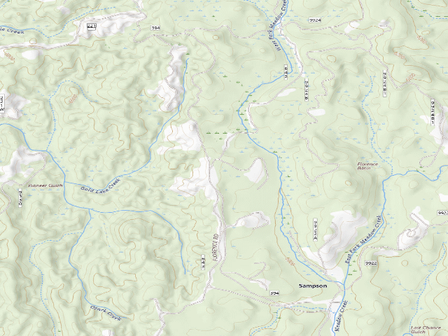USGS topographic map of USFS dispersed camp — ID #154