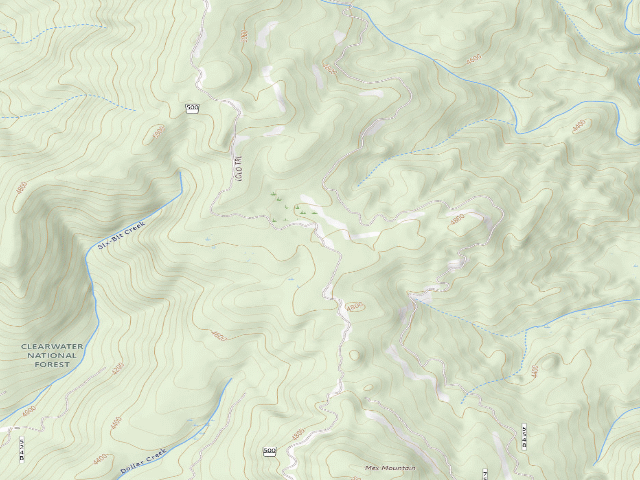 USGS topographic map of USFS dispersed camp — ID #155