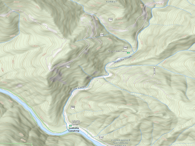 USGS topographic map of USFS dispersed camp — ID #159