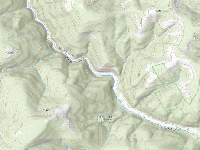 USGS topographic map of USFS dispersed camp — ID #16