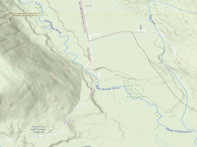 USGS topographic map of USFS dispersed camp — ID #16