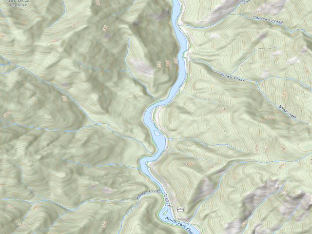 USGS topographic map of USFS dispersed camp — ID #162