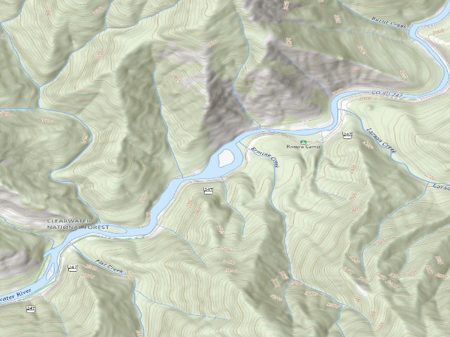 USGS topographic map of USFS dispersed camp — ID #163
