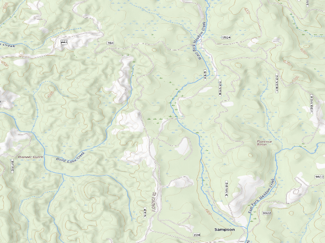 USGS topographic map of USFS dispersed camp — ID #166