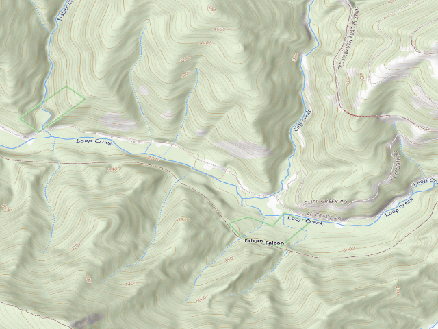 USGS topographic map of USFS dispersed camp — ID #168