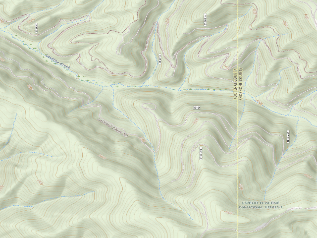 USGS topographic map of USFS dispersed camp — ID #171