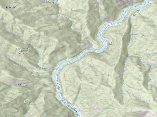 USGS topographic map of USFS dispersed camp — ID #174