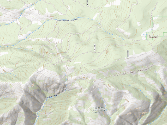 USGS topographic map of USFS dispersed camp — ID #175