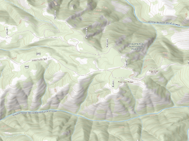 USGS topographic map of USFS dispersed camp — ID #179