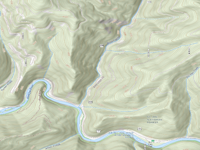 USGS topographic map of USFS dispersed camp — ID #180