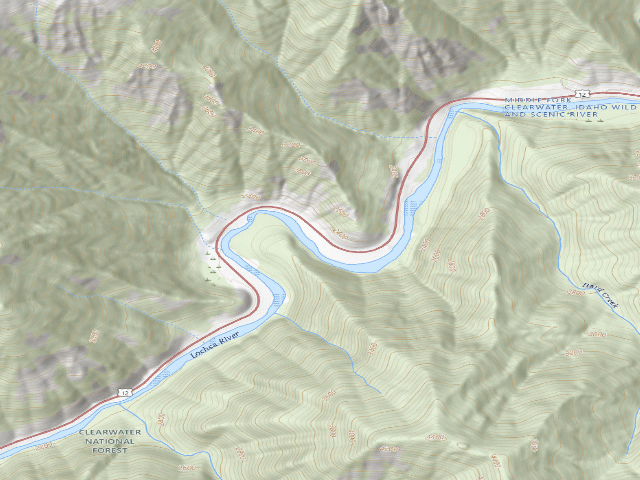 USGS topographic map of USFS dispersed camp — ID #184