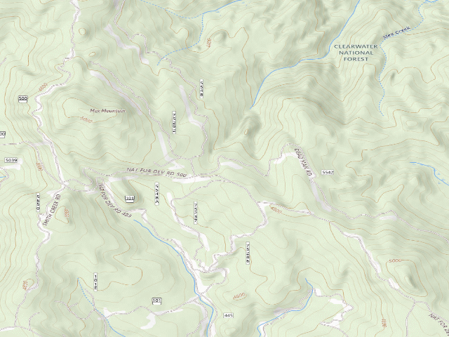 USGS topographic map of USFS dispersed camp — ID #186