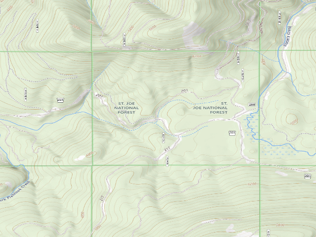 USGS topographic map of USFS dispersed camp — ID #188