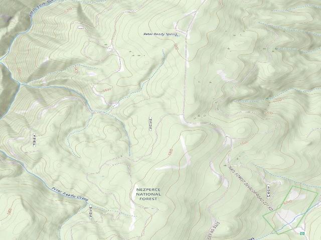 USGS topographic map of USFS dispersed camp — ID #19