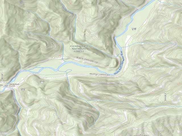 USGS topographic map of USFS dispersed camp — ID #197