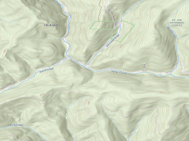 USGS topographic map of USFS dispersed camp — ID #199