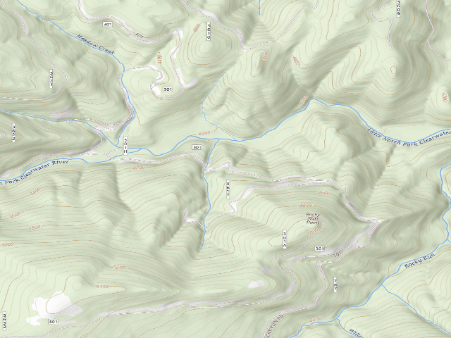 USGS topographic map of USFS dispersed camp — ID #204