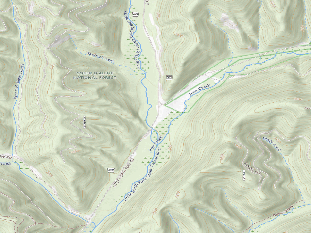 USGS topographic map of USFS dispersed camp — ID #207