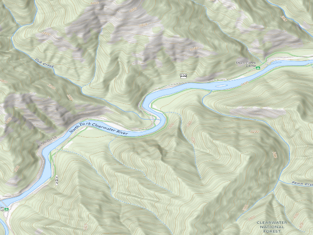USGS topographic map of USFS dispersed camp — ID #218