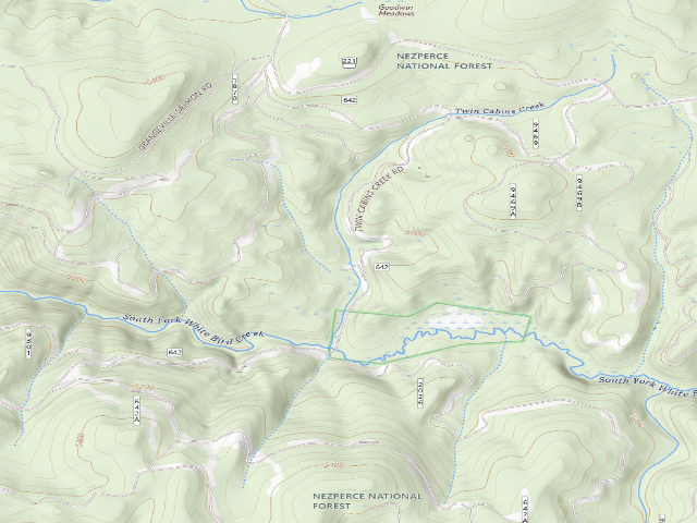 USGS topographic map of USFS dispersed camp — ID #219