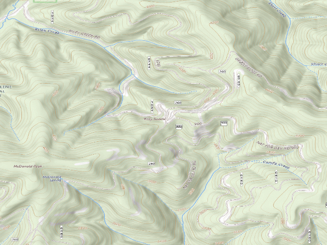 USGS topographic map of USFS dispersed camp — ID #22